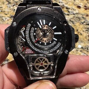 Black and Silver Mechanical Watch